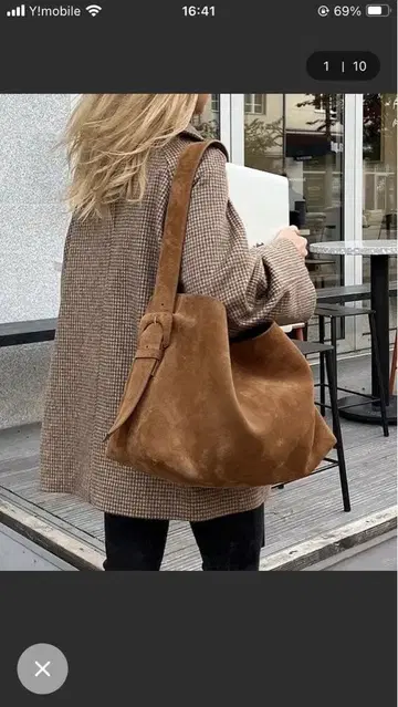 브라운 스웨이드라이크 숄더백