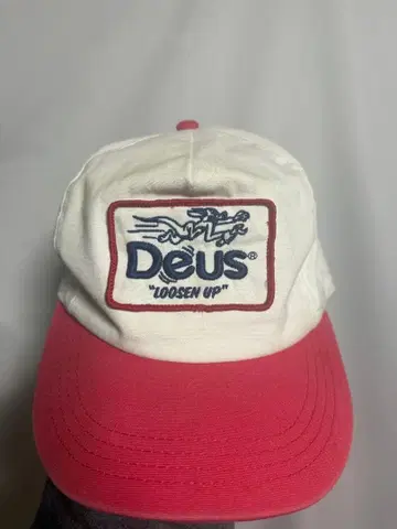 Deus 로고 캡 화이트/레드