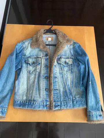 데님 자켓 퍼 카라 부착 사이즈 42