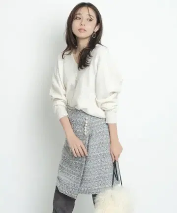 저스길리티 트위드 스커트 미니 스커트