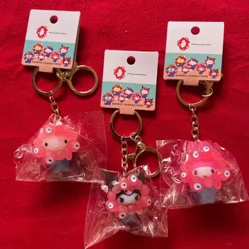 만박 미야쿠미야쿠 산리오 입체 마스코트 클리어 컬러 키링 3종 새상품