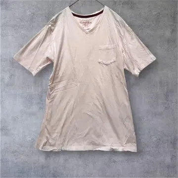 [컨펌] 반팔T셔츠 수피마 코튼 V넥 핑크 L