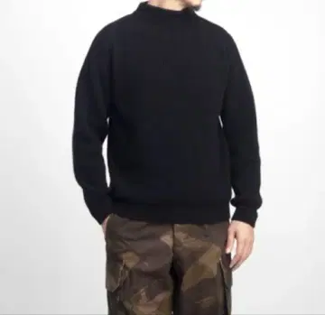 MOONCASTLE 문 캐슬 캐시미어 100% 편직 모크넥 니트