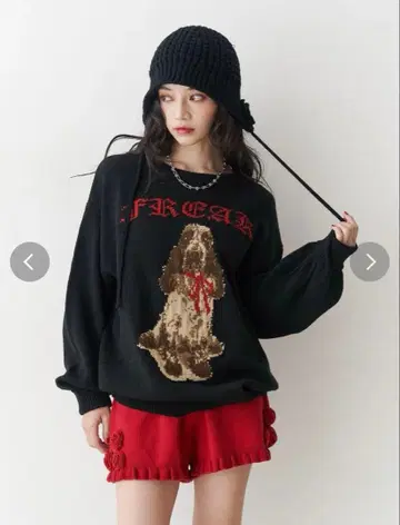 DOG 자카드 루즈 니트