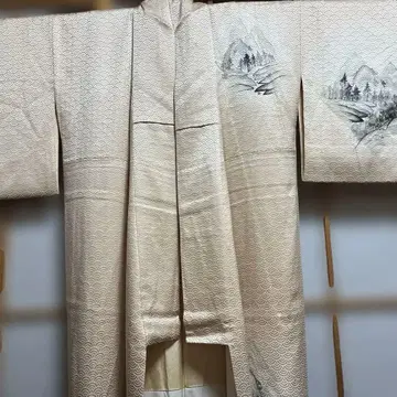 호몬기 파도 무늬 산하 풍경 손글씨, 새상품, 순수 실크, 새상품급,