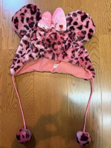 미니 마우스 핑크 레오파드 무늬 모자