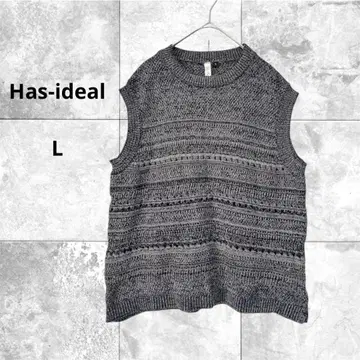 애쉬 이데알 새상품급 니트 베스트 상의 워셔블 슬리브리스 심플