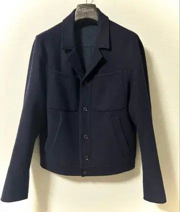 [ 새상품급 ] CARUSO 카루소 울 숏 블루종