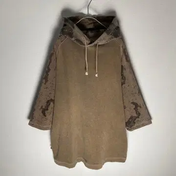 AVIREX 카모 패턴 7부 기장 후드 부착 후드티 카키 카모플라쥬 L