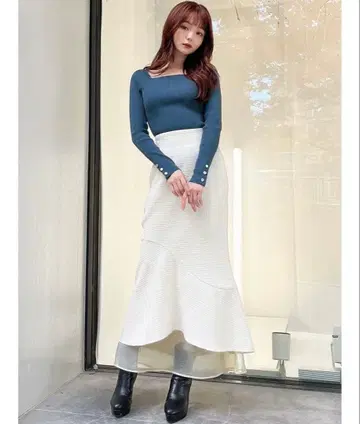 RESEXXY 시어 도킹 트위드 스커트