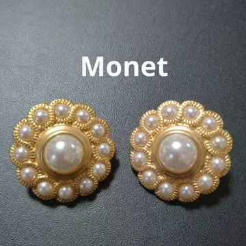 모네 빅 사이즈 펄 플라워 귀걸이
