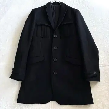 라운지 리자드 롱 코트 L 블랙 울 체스터 테일러드 레어