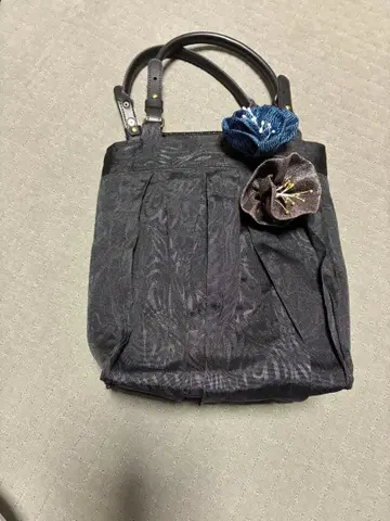 관혼상제용 백 포함 블랙 플라워 장식 핸드백