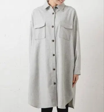 울 워크 셔츠 원피스 그레이