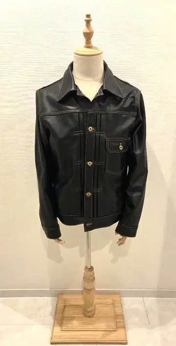 블랙 가죽 싱글 라이더 자켓