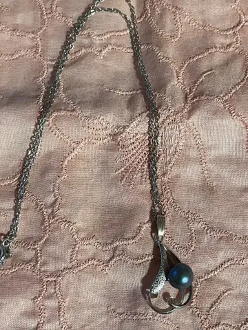 블루 펄 실버 펜던트 목걸이