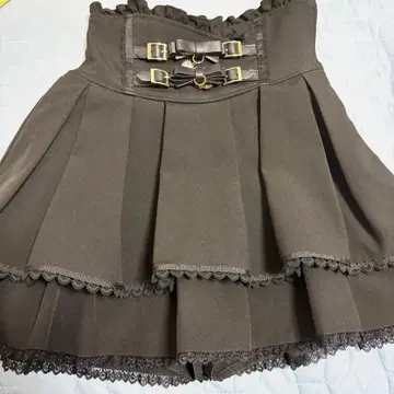 LIZLISA 리즈리사 2연 리본 벨트 치마바지 블랙