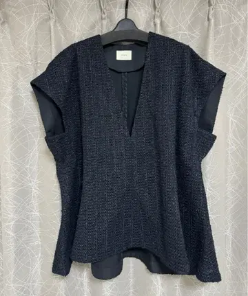 루피 트위드 베스트 네이비