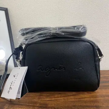 [ 당일 발송 ] 에네스베 agnes.b 엠보 로고 숄더백 블랙