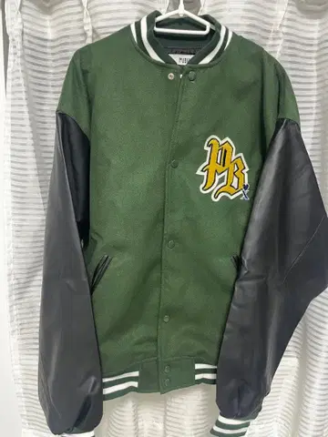 PUBLUX 바시티 자켓 그린 컬러