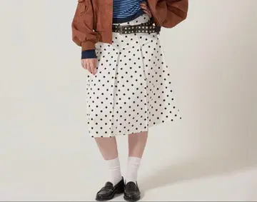 도트 무늬 플리츠 스커트 TINA: JOJUN