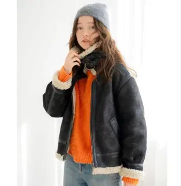 [ 새상품급 ] Ungrid 페이크 무스탕 보아 블루종