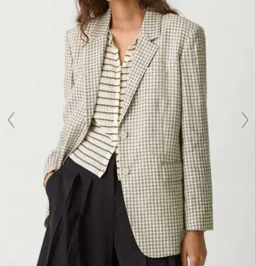 Theory Linear Check Straight Blazer