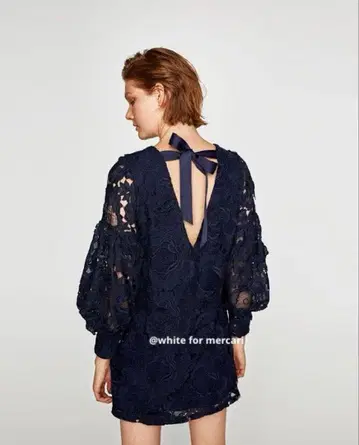 영국 ZARA 전체 레이스 원피스 선물 뒷부분 리본