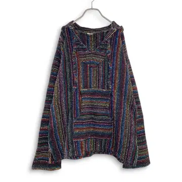 멕시칸 후드티 컬러풀 블랙