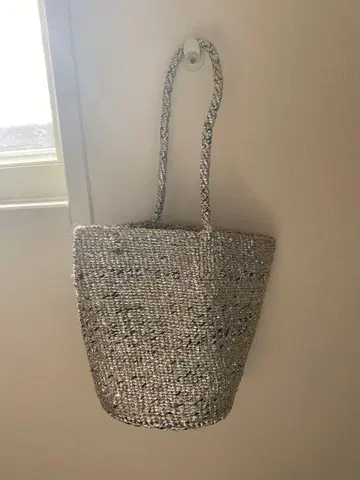 RECTANGLE 실버 바스켓백 사이잘