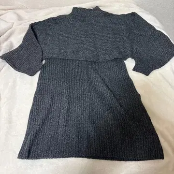 알파카 터치 하이넥 숏 기장 풀오버 & 슬리브리스 원피스