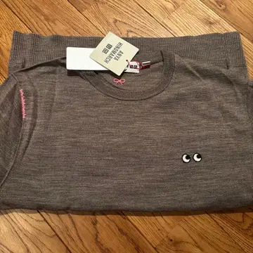 UNIQLO 아냐 힌드마치 니트 스웨터 34 브라운