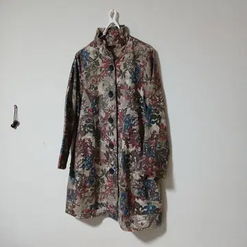 꽃무늬 자켓 스탠드 카라