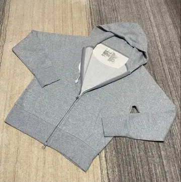 미사용 MUJI 더블 지퍼 여성 후드티 L 그레이
