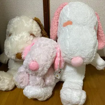 SNOOPY 봉제 인형 3종 세트 핑크 베이지 화이트 봉제 인형 대