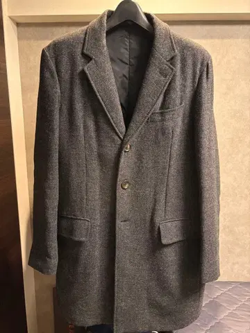 ASPESI 그레이 체스터 코트 울 혼방