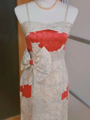 고급스럽게 비치는 기모노 원피스 머메이드 새상품 큰 리본 pr34