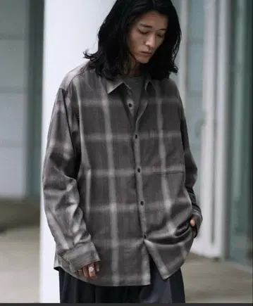 VINTAGE CHECK DRAPE FLANNEL SHIRT