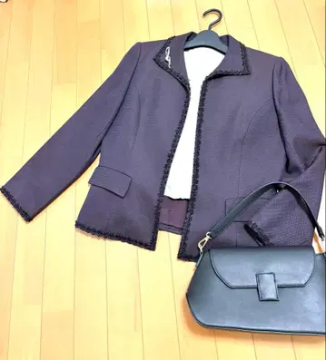 레리안 테일러드 자켓 퍼플 계열 실크울 11호