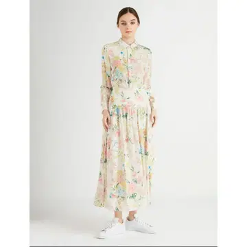 보더스 앳 발코니 꽃무늬 원피스 긴팔