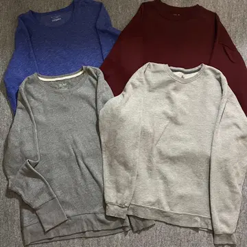 무지 맨투맨 4개 세트 TEK GEAR, FRUIT, XL L 남성용