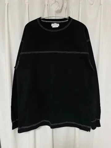 차오패닉 티피 블랙 롱T 화이트 스티치 구제 의류