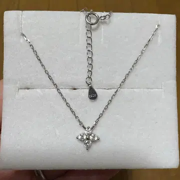 실버 목걸이 플라워 큐빅