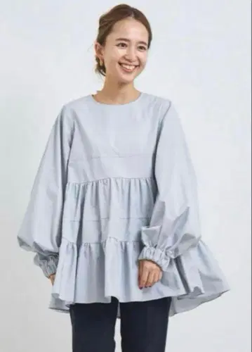 yori 요리 티어드 롱 블라우스