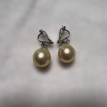 화이트 펄 실버 후크 귀걸이
