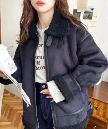 moment+블랙 무스탕 코트 M 사이즈