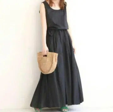 DAY upper hights 슬리브리스 롱 원피스 드레스 블랙