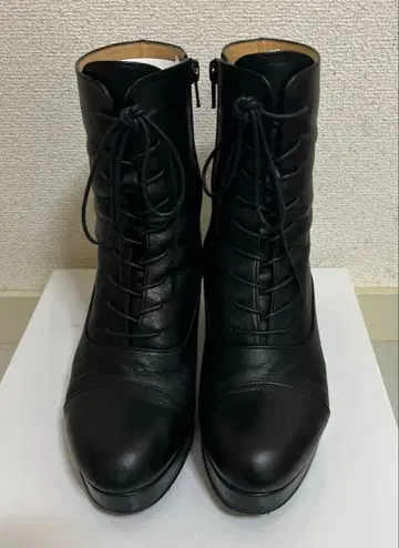 키다리 아저씨 천연 가죽 레이스업 숏부츠