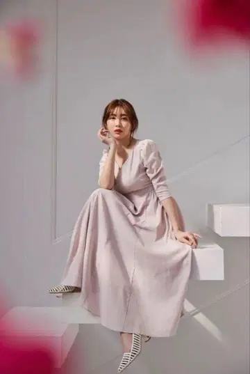 herlipto Voile Back Ribbon Long Dress