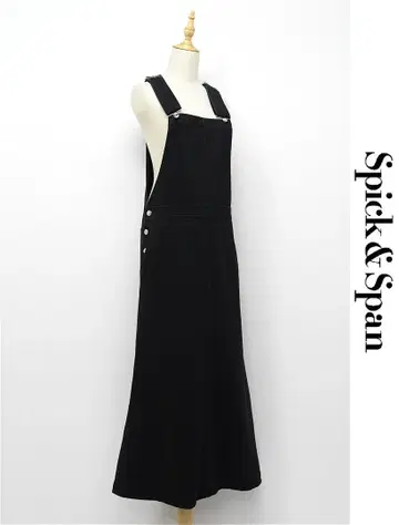 V299/새상품급 SPICK&SPAN 데님 살로펫 스커트 38 블랙